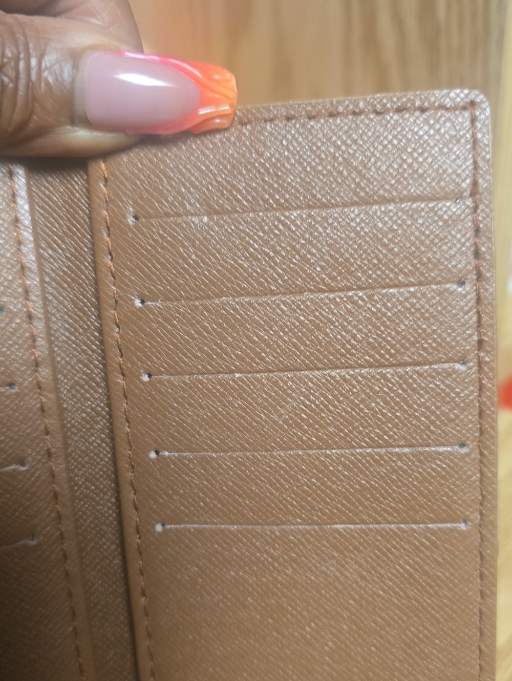 MCM Orange Printed Leather Card Holder - Picture 4 of 6